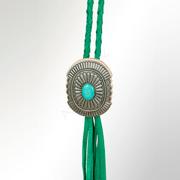 American Darling ADJW107D Braided Genuine Leather Jewelry Necklace with Concho